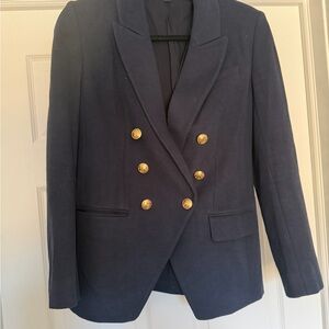Express Navy Double-Breasted Blazer with Gold Buttons